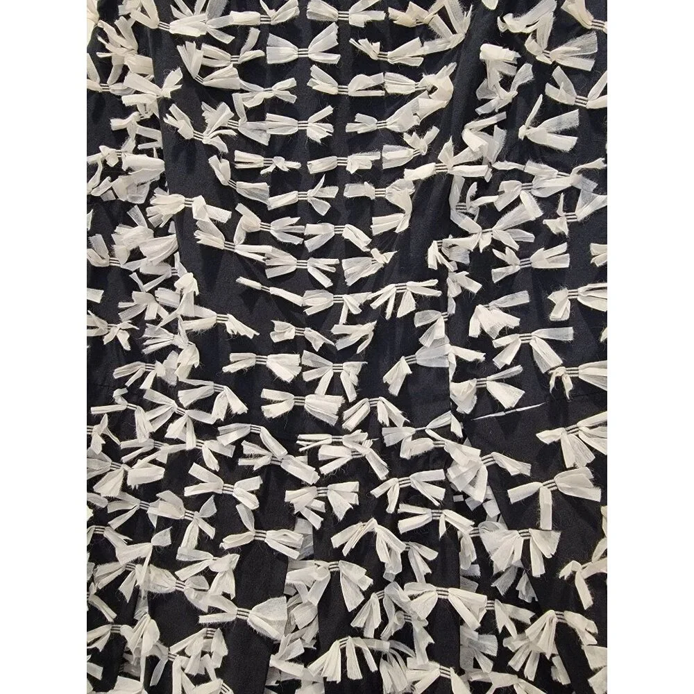 Anthropologie EVA FRANCO Festive Bow Black & White Sleeveless Dress Sz 2 MUSA - Picture 3 of 6